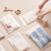 2/3/5/10pcs Whale Print Travel Storage Bag, Transparent PVC Clothes Sorting Bag, Waterproof Zipper Underwear Packing Bag,Transparent Sealed Underwear Organizer, Travel Luggage Packing Pouch - White - View 4