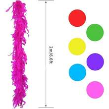 1pc 6.6ft/2m Colorful Feather Boas For Women Costume Dress Up Party Bulk Decoration,Hawaiian Party Supplies,Party Favors Decorations,Festival, And Rainbow Parties - Multicolor - View 2