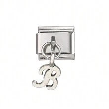 1pc Classic 26 Letters A-Z Italian Charm Links Fit 9mm Bracelet Stainless Steel Jewelry Making - Multicolor - View 13