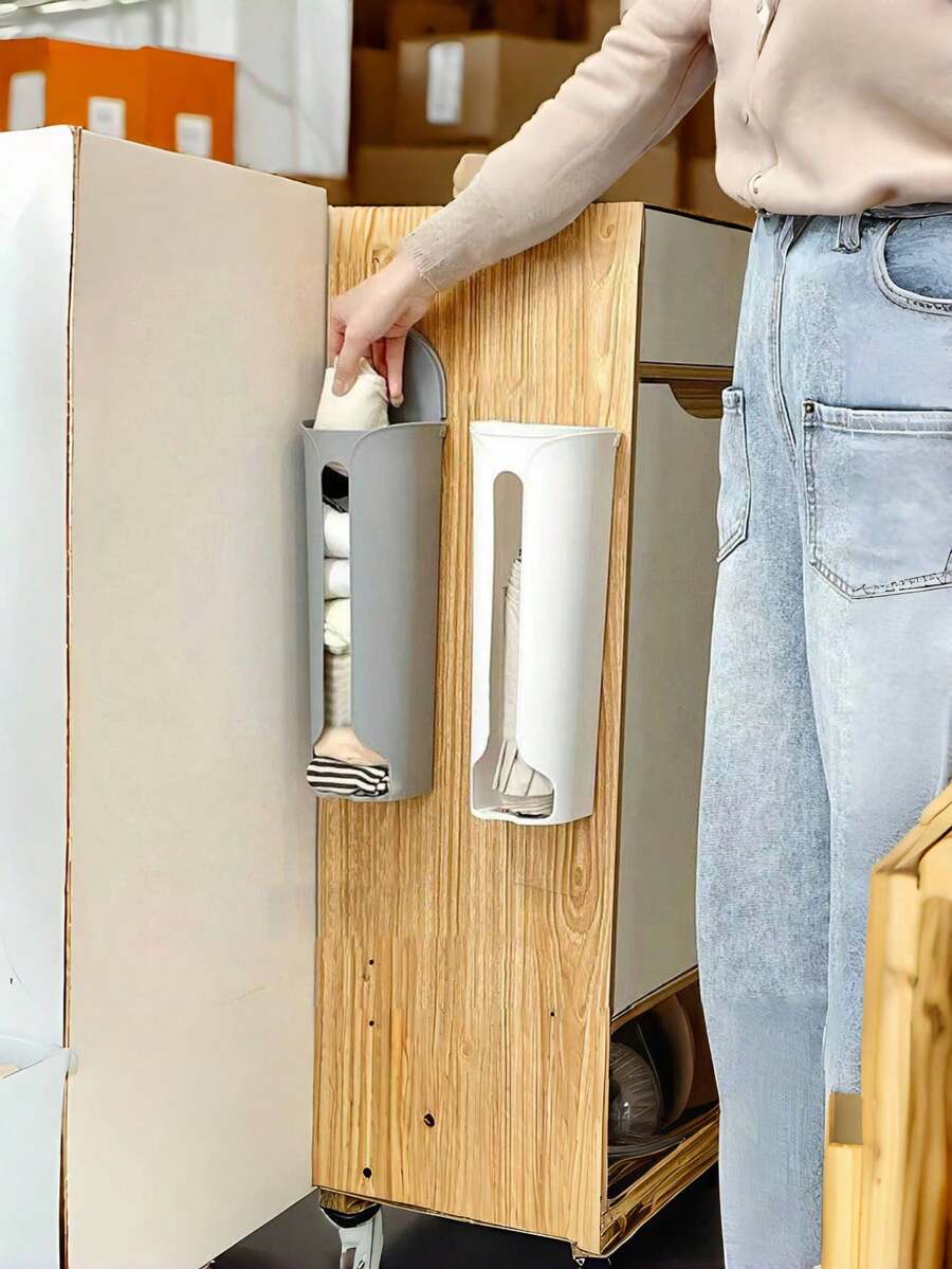 1 cái Giá để túi nhựa, Hộp đựng đồ lót treo tường, Hộp đựng túi đựng rác gia đình tự dính, Cho nhà bếp, phòng khách và nhà hàng, Đồ tổ chức và lưu trữ gia đình, Nhà