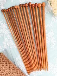 35cm單頭針編織針套裝/碳化竹針（2pcs）2.0mm-2.25mm-2.5mm-2.75mm-3.0mm-3.25mm-3.5mm-3.75mm-4.0mm-4.5mm-5.0mm-5.5mm-6.0mm-6.5mm-7.0mm-8.0mm-9.0mm-10.0mm - 卡其色 - 查看 2