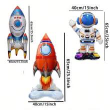 3pcs Space Balloon Rocket Spaceship Balloon Party Decorations Inflatable Rocket Astronaut Spaceship Balloon - Astronaut Rocket - View 4