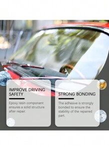 1 Set  Car Front Windshield Nano Repair Fluid Set Car Glass Repair Tool For Quick Repair Of Glass - Black - View 3