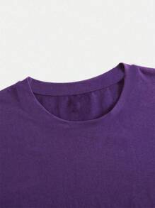 Street Life Camiseta con gráfico de letras para hombres, escuela - Morado Violeta - Ver 4