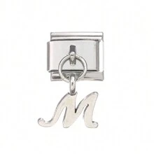 1pc Classic 26 Letters A-Z Italian Charm Links Fit 9mm Bracelet Stainless Steel Jewelry Making - Multicolor - View 18