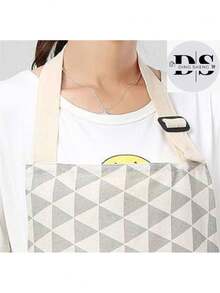 Delantal Resistente Al Agua Y Aceite Para Uso Doméstico En La Cocina, Delantal de cocina resistente al aceite con bolsillos: delantal resistente a la suciedad con longitud de cintura para cocinar y suministros de cocina para hombres y mujeres. Ropa de trabajo elegante para la cocina y la restauración - Gris Claro - Ver 6