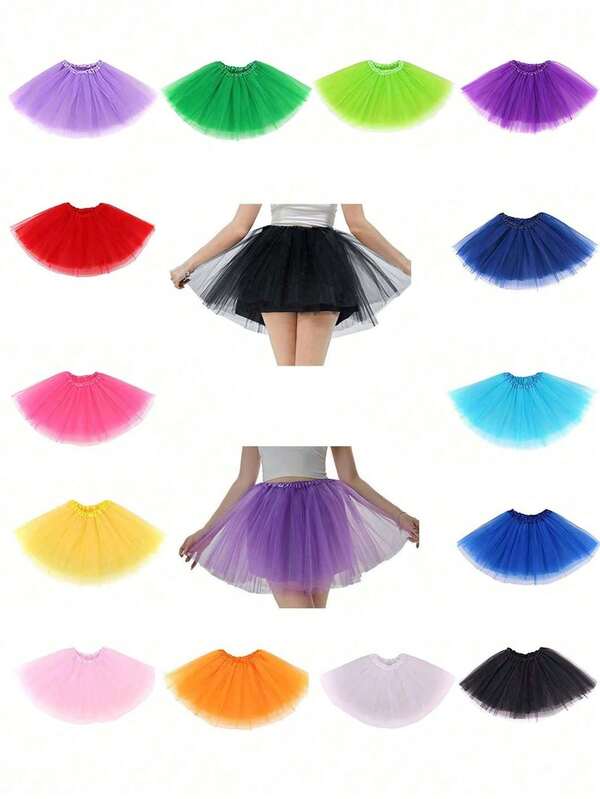 1 Piece Of Women's Ballet Skirt, Adult Ballet Skirt, Lined Sheer Skirt, Carnival Costume Dance Skirt Halloween Fall Clothes For Women