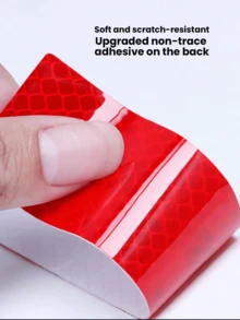 3入組汽車外部裝飾配件，防滑梯形條紋貼紙門檻條，一般改裝輪胎軸套環，後視鏡碳纖維防撞條，汽車箭頭貼紙，電動警告蓋刮痕車反光膜防水 - 多色 - 查看 3