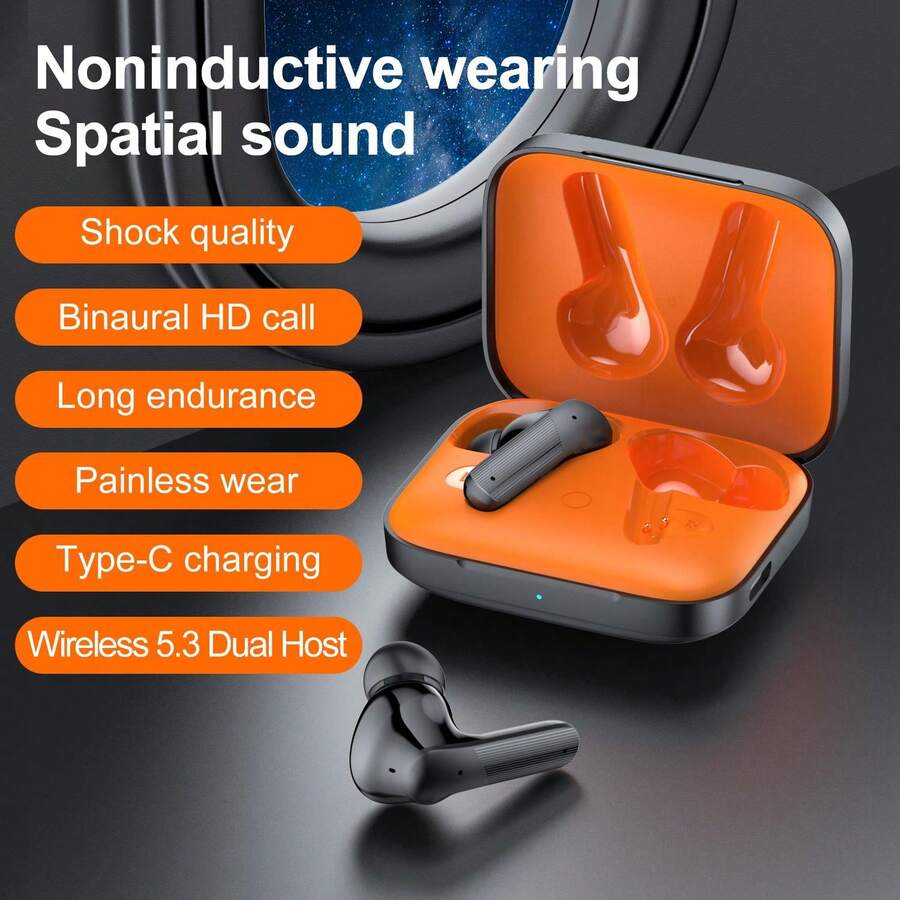 Tai nghe không dây mới 2024 có thời lượng pin dài, mini cầm tay, thích hợp để tập thể dục, chạy bộ, nghe nhạc, chơi game, tương thích với Apple, Huawei, Samsung, v.v.