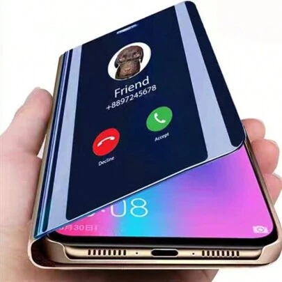 Estuche protector de lujo con tapa espejo compatible con S24Ultra S23Ultra Galaxy S24 S23 S22 S21 S20 S10 S9 S8 FOLD2 FOLD3 FOLD 4 FOLD 5 FOLD 6, 11Ultra Plus, Galaxy A12 A13 A14 A35 A52 A53 A54 A55, Galaxy NOTE 8 NOTE9 NOTE10 NOTE20, 6 7 X 1112 13 13pro 13promax 14 14pro 14promax 15 15pro 15promax 16 16pro 16promax Series, resistente al agua, a los golpes y a los arañazos