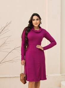 Women Midi Dresses - Màu Hoa hồng đỏ - Xem 3