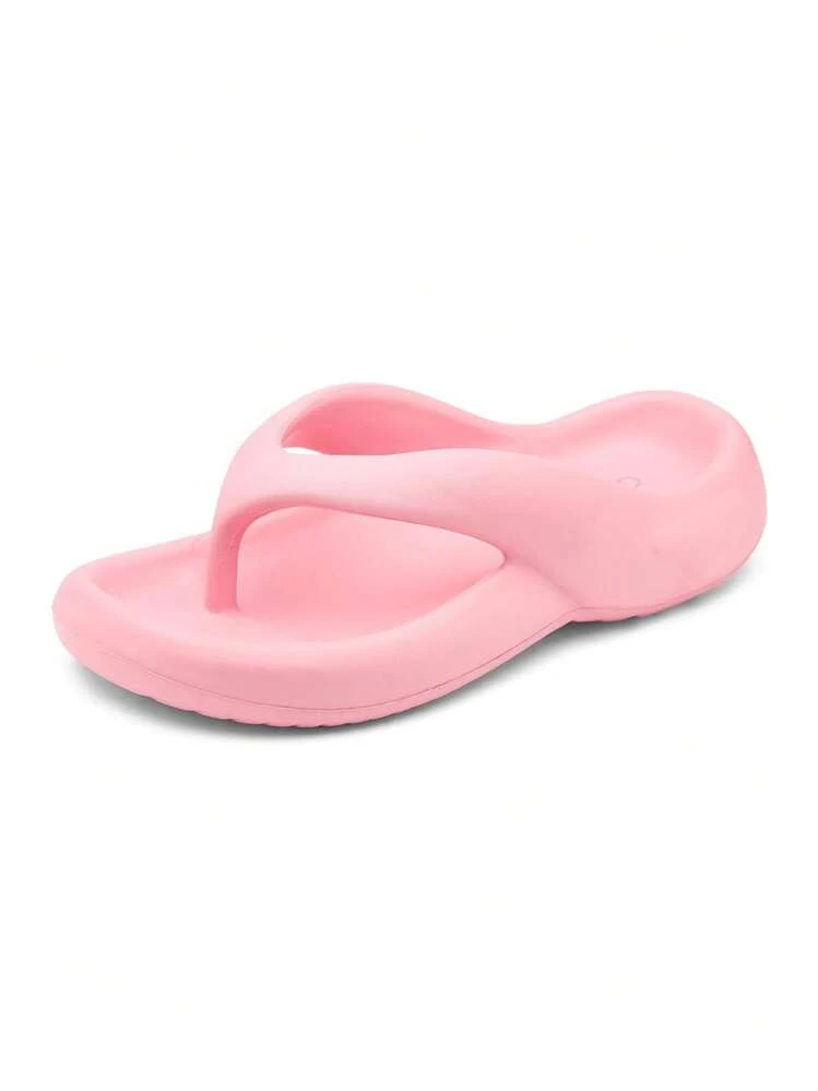CHANCLAS MUJER, SANDALIAS EVA Flip Flop Suela Antiderrapante PANTUNFLAS, Pata de gallo Suela gruesa Plataforma impermeables Casuales Playa Baño. - Rosa - Añade 1