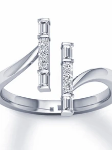 Elegant Ring 18K Golden Plated Inlaid Zirconia Simple Style Finger Ring For Women Zirconia Engagement Wedding Jewelry For Female Match Daily Outfits Party Accessory Or Zirconia Make Your Call