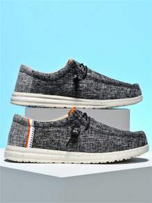 Men's Canvas Sneakers, Lightweight Breathable Slip-On Design, Non-Slip, Suitable For Comfortable And Casual Walking In Spring And Summer - Multicolor - View 1