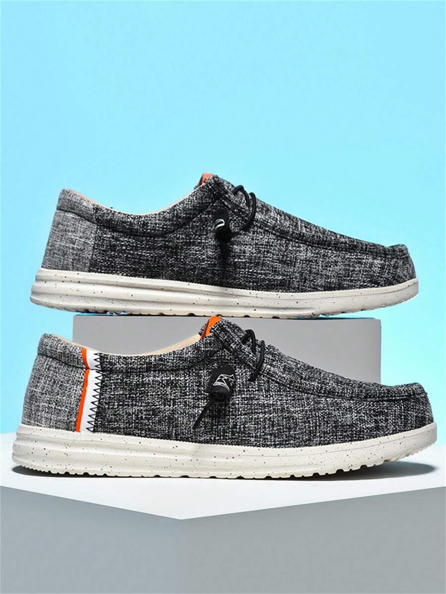 Men's Canvas Sneakers, Lightweight Breathable Slip-On Design, Non-Slip, Suitable For Comfortable And Casual Walking In Spring And Summer - Multicolor - View 1