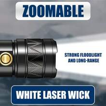 Tokeyla 1PC LED Rechargeable Flashlight With High Brightness, Powerful Tactical Flashlight, 5 Adjustable Modes, Multifunctional Flashlight, Ideal For Emergency Situations, Camping, Hiking, Etc - Black - View 2