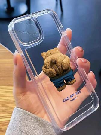 1 Stück INS Stil Weltraum Bär Silikon Handyhülle, transparente stoßfeste Schutzhülle kompatibel mit Apple, wasserdicht, stoßfest, kratzfest