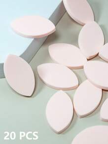 Paquet de 20 éponges pour extensions de cils réutilisables, tampon de maquillage blanc, applicateur d'éponge de maquillage, à sec ou humide, convient pour fond de teint, fard à joues, ombre à paupières, outil de beauté facile à contrôler également adapté pour la pratique d'extension de cils avec des éponges de maquillage