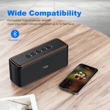 Altavoz Bluetooth inalámbrico portátil subwoofer para exteriores altavoz pequeño nuevo - Negro - Ver 3