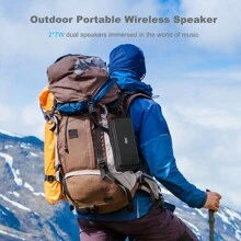 Altavoz Bluetooth inalámbrico portátil subwoofer para exteriores altavoz pequeño nuevo - Negro - Ver 7