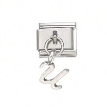 1pc Classic 26 Letters A-Z Italian Charm Links Fit 9mm Bracelet Stainless Steel Jewelry Making - Multicolor - View 16