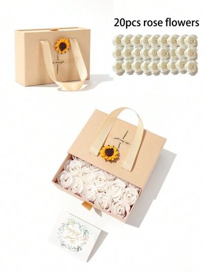 20pcs Floral Scented Bath Soap Rose Flower Petals, Plant Essential Oil Rose Soap Set, Best Gifts For Her Women Mom Birthday Valentine Christmas