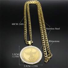 SAINT MICHAEL PROTECT US Archangel Men Crystal Necklace Stainless Steel Gold Color Catholic  Necklace - Necklace - View 6