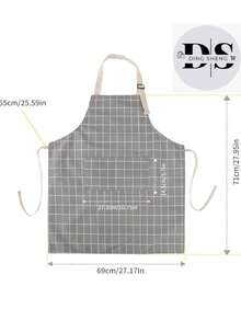 Delantal Resistente Al Agua Y Aceite Para Uso Doméstico En La Cocina, Delantal de cocina resistente al aceite con bolsillos: delantal resistente a la suciedad con longitud de cintura para cocinar y suministros de cocina para hombres y mujeres. Ropa de trabajo elegante para la cocina y la restauración - Gris Claro - Ver 8