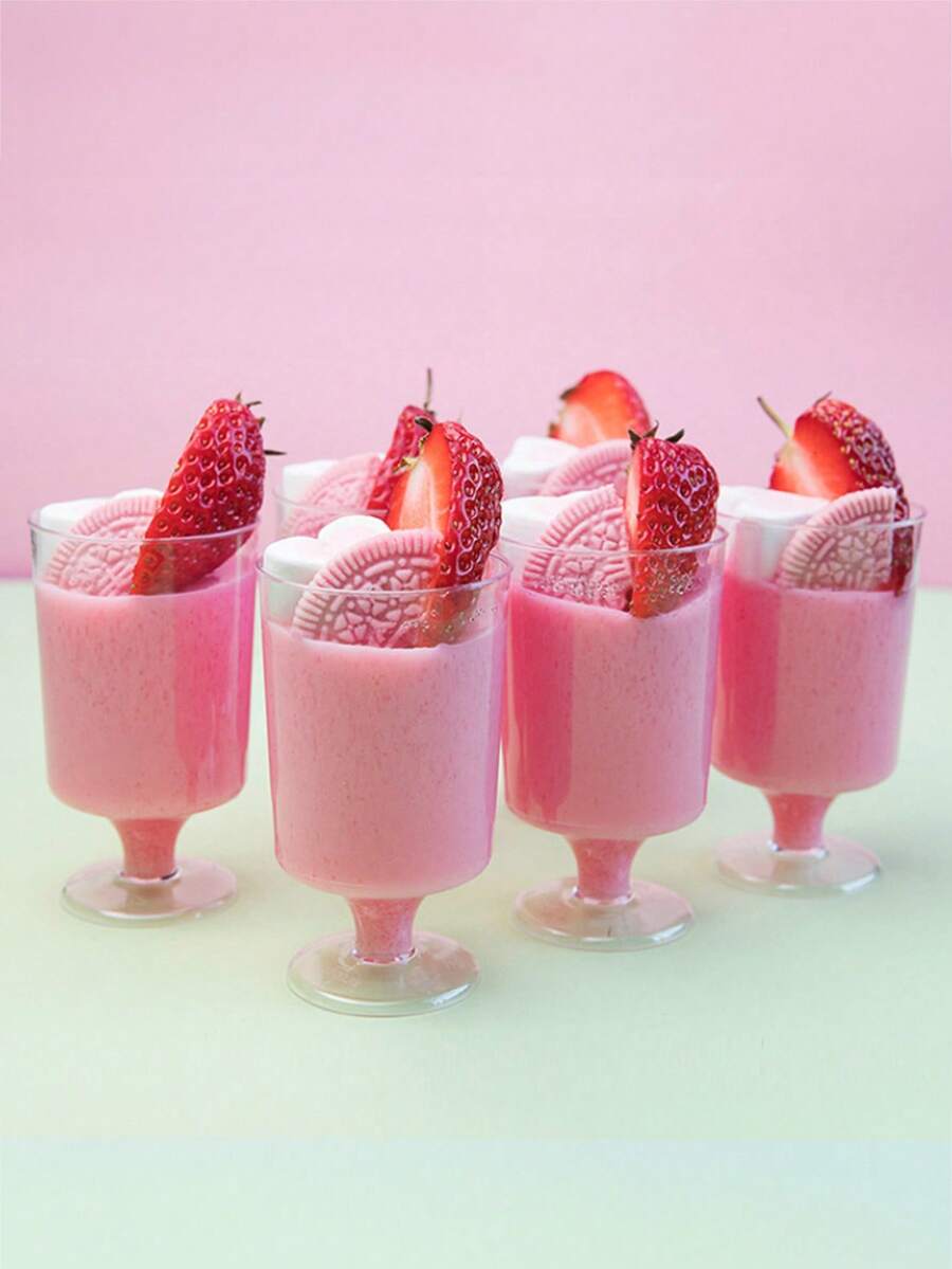 10pcs/20pcs Transparent Dessert Cups, Pudding Cups, Mousse Cups, Ice Cream Cups, Summer Drink Cups, Suitable For Party, Gathering, Birthday, Dining, Baking, Dessert Shop, Summer Party Dessert Cups, Soft Drink Cups, Shot Glasses, Small Cups, Party Supplies, Reusable, Washable, Dessert Table Decor, Tall Cups - Clear - View 1