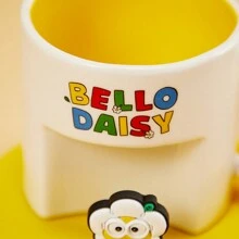 Miniso Taza de cerámica de la colección de Minions Margarita con posavasos de dibujos animados (390 ml) (Amarillo) - Blanco - Ver 5