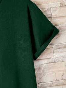 Men's T-Shirt With Tower Print - Green - View 5