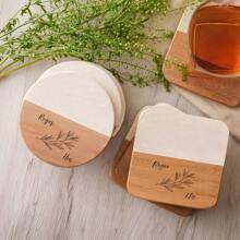 1 Pezzo Sottobicchieri In Legno Personalizzati, Regali Di Nozze Per Coppie, Set Di Sottobicchieri Personalizzati, Regalo Per La Nuova Casa, Regali Di Natale - sottobicchiere quadrato - Visualizzare 3