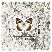 50pcs Realistic White Butterfly Stickers - Multicolor - View 4
