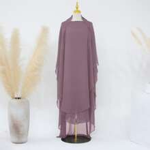 Khăn trùm đầu bằng vải voan hai lớp nâng cấp một màu trơn, phụ kiện abaya thời trang và khăn che mặt dài thanh lịch cho trang phục dự tiệc hàng ngày, khăn trùm đầu mềm mại, quần áo che mặt - Nhiều màu - Xem 13