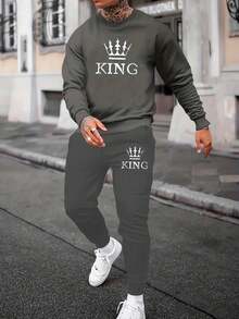 Men Hoodie & Sweatshirt Co-Ords - Mörkgrå - Visa 2