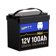 WattCycle 12V 100Ah Mini LiFePO4 Battery, Smallest Lithium Battery With Upgraded 100A BMS, Max 1280Wh, Up To 15000 Deep Cycles Battery With 10 Years Lifetime For RV, Trolling Motor, Solar Home, Camping - 12V 100Ah Mini - Xem 1