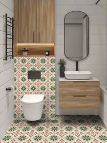 12 piezas de adhesivos de suelo estilo vintage marroquí, autoadhesivos, resistentes al agua y al deslizamiento, extraíbles, que se pueden usar para decoración de piso, pared, gabinete, escritorio en sala de estar, dormitorio, cocina y baño, disponibles en tres tamaños: 15 x 15 cm / 20 x 20 cm / 30 x 30 cm, pegatinas, calcomanías de pared, calcomanías de vinilo para decoraciones del hogar, elementos decorativos primaverales para renovar su hogar, pegatinas de decoración Rama