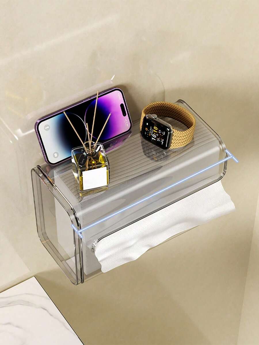 ウォールマウント式 ティッシュボックスホルダー、 顔用ティッシュ、ナプキン、ウェットティッシュ用、軽量高級感のあるスタイル、バスルームや