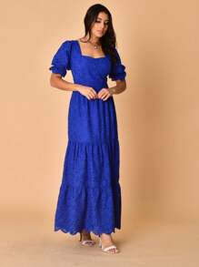 Women Maxi Dresses - Royal Blue - View 3