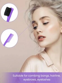 4pcs Comb Set With 200ml Spray Bottle For Teasing, Edging, And Back Brushing - Rat Tail Comb And Edge Comb, For Styling Women's Hair ,Hair Styling Tools Hair Accessories - Purple - View 4