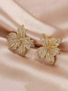 rakol 2 pièces Boucles d'oreilles minimalistes élégantes en feuille de cuivre, convient pour un port quotidien pour femmes