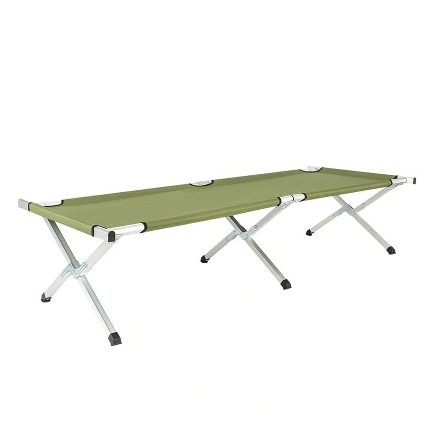 74.41 X 25.20 X 16.54 Inches Portable Folding Camping Cot With Carrying Bag Army Green, Ultralight Folding Tent Camping Cot Bed, Portable Compact For Outdoor Travel, Base Camp, Hiking, Mountaineering, Lightweight Backpacking.
