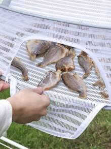 可攜式網狀防蚊晾魚網摺疊草藥架，適用於晾乾花蕾、水果、水耕花卉、蔬菜、衣物、娃娃等 - 白色 - 查看 13