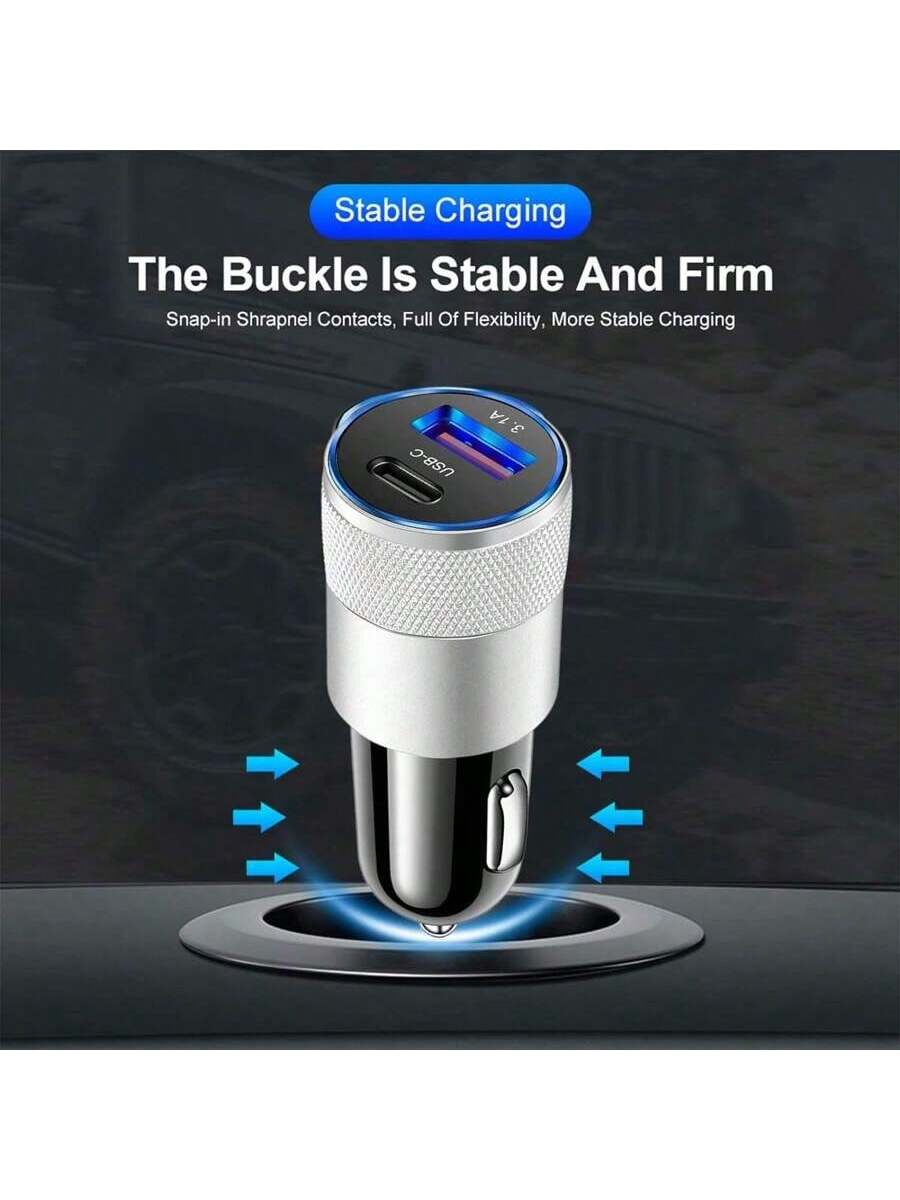 شاحن سيارة سريع 3.0 – صغير ومعدني – 3.1 أمبير – مع...