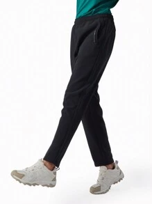 TECTOP 女式雪裤保暖内衬徒步冬季拉链保暖防水防风户外保暖冬季裤子带口袋，抓绒 - 黑色 - 查看 7