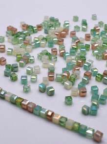 4mm 100pcs/Lot Pink Purple Cube Czech Crystal Glass Beads Cube Square Glass Loose Space Beads For Jewelry Making DIY Handmade