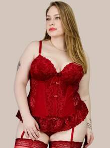 Plus Size Sexy Lingerie - 紅色 - 查看 3