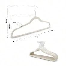ANDROMEDA INC Set 30pzs Ganchos De Ropa Perchas Terciopelo Antideslizantes - Beis - Ver 5