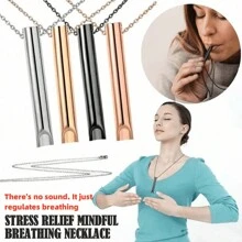 1 pieza/Set de 4 piezas Collar de respiración para ansiedad y estrés, dispositivo Calmigo de relajación para meditación, herramienta de respiración profunda para ataque de pánico, regalo de alivio de meditación para hombres y mujeres
