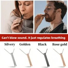 1 pieza/Set de 4 piezas Collar de respiración para ansiedad y estrés, dispositivo Calmigo de relajación para meditación, herramienta de respiración profunda para ataque de pánico, regalo de alivio de meditación para hombres y mujeres